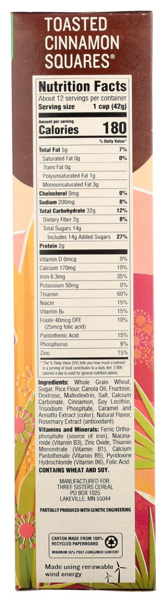 Moms Best: Toasted Cinnamon Squares Cereal, 17.5 Oz