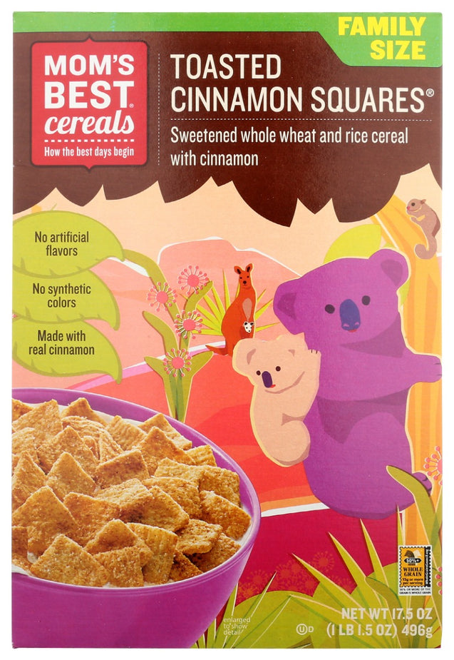 Moms Best: Toasted Cinnamon Squares Cereal, 17.5 Oz