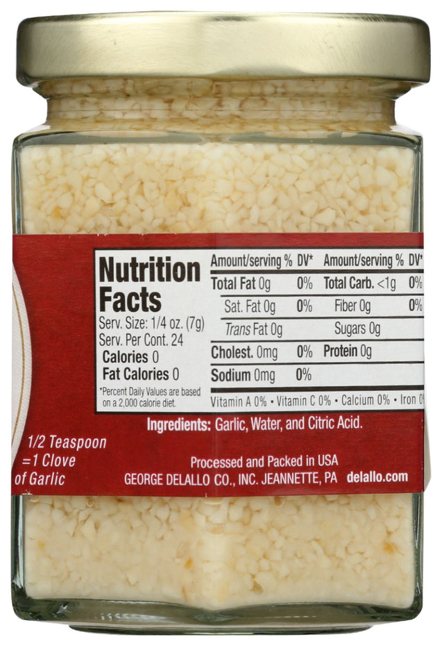Delallo: Minced Garlic In Water, 6 Oz