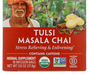 Organic India: Tulsi Masala Chai Tea, 18 Tea Bags, 1.33 Oz
