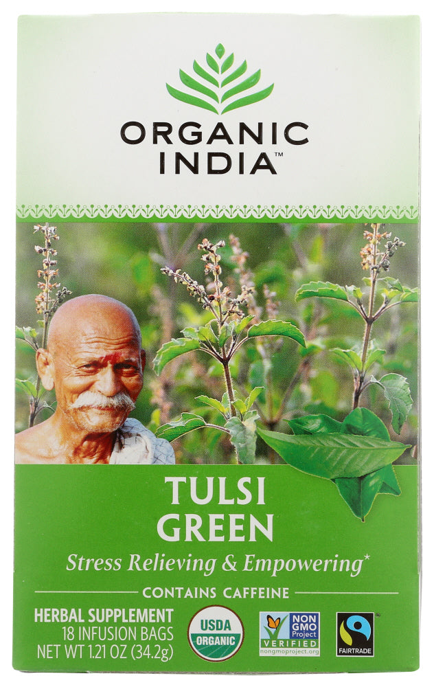 Organic India: Tulsi Green Tea, 18 Bg