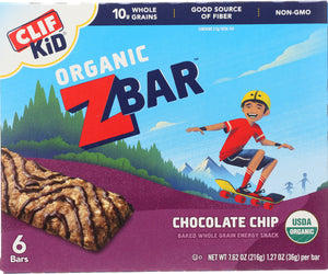 Clif Kid: Organic Zbar Chocolate Chip 6 Bars, 7.62 Oz