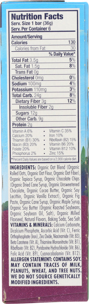 Clif Kid: Organic Zbar Chocolate Chip 6 Bars, 7.62 Oz
