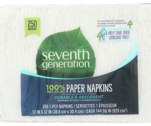 Seventh Generation: 100 Percent Recycled Paper Napkins 250ct, 1 Ea