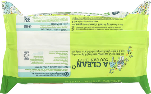 Seventh Generation: Baby Wipes Flip Top Dispenser, 64 Pc