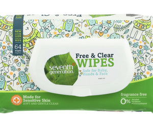Seventh Generation: Baby Wipes Flip Top Dispenser, 64 Pc