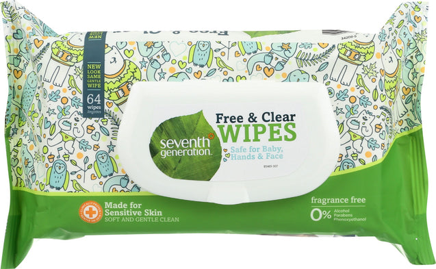 Seventh Generation: Baby Wipes Flip Top Dispenser, 64 Pc