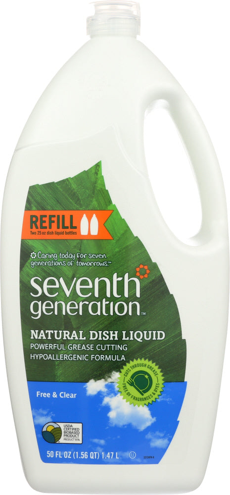 Seventh Generation: Dishwashing Liquid Free And Clear, 50 Oz