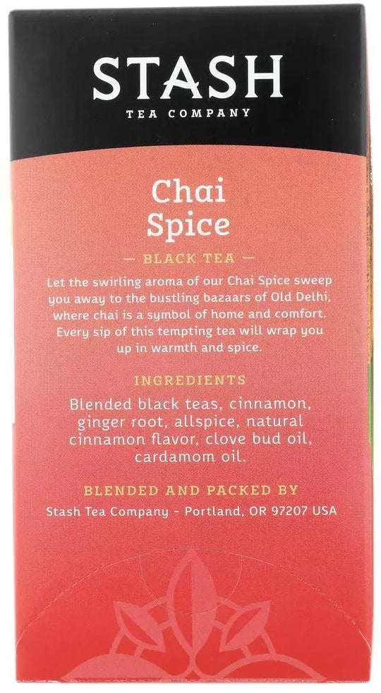 Stash Tea: Black Tea Chai Spice 20 Tea Bags, 1.3 Oz