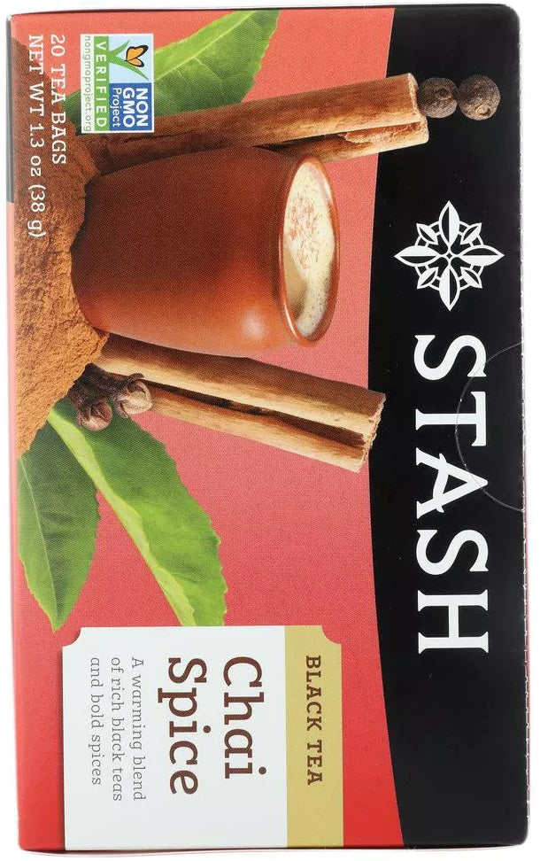 Stash Tea: Black Tea Chai Spice 20 Tea Bags, 1.3 Oz