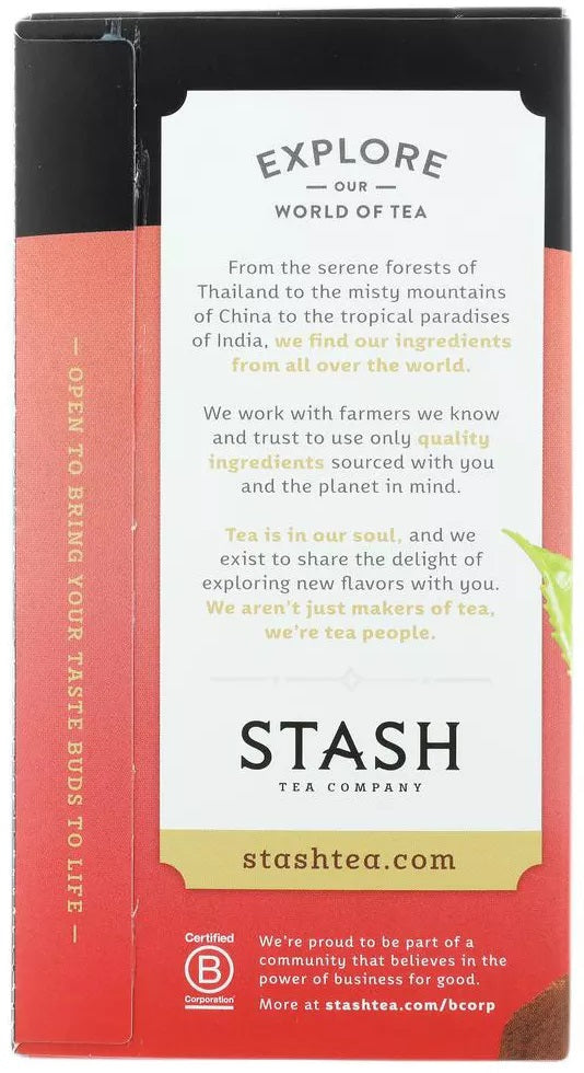 Stash Tea: Black Tea Chai Spice 20 Tea Bags, 1.3 Oz