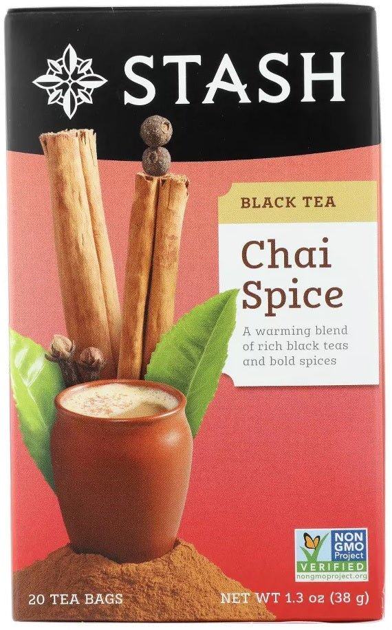 Stash Tea: Black Tea Chai Spice 20 Tea Bags, 1.3 Oz