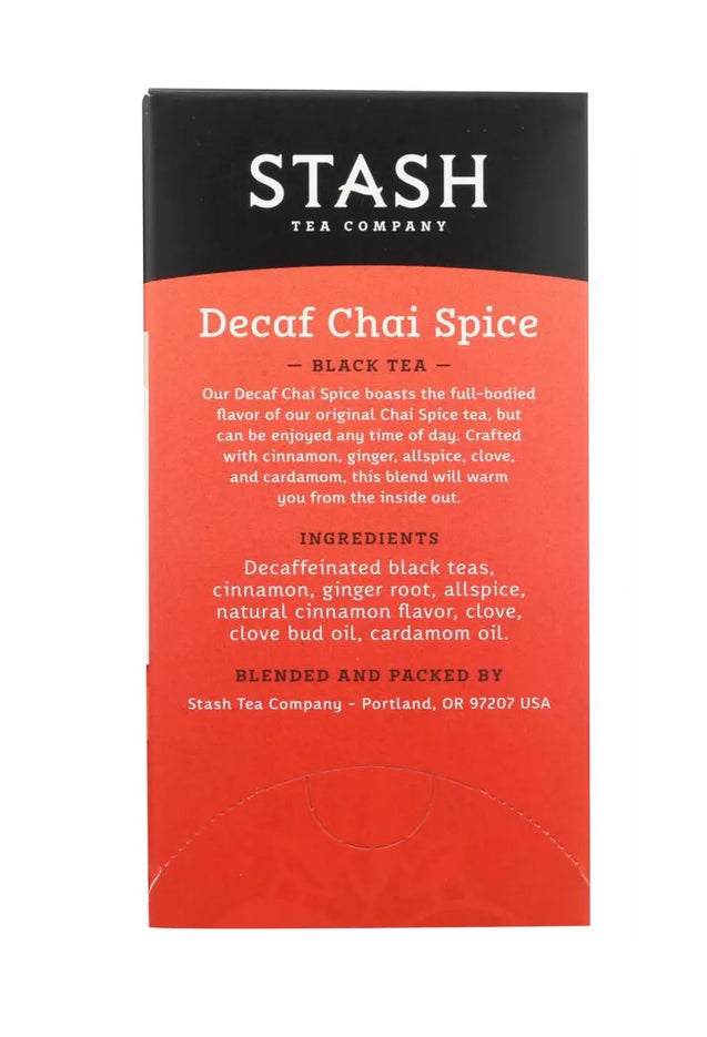 Stash Tea: Decaf Tea Chai Spice 18 Tea Bags, 1.1 Oz