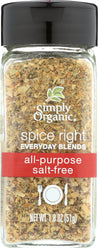 Simply Organic: Spice Right All-purpose Salt-free, 1.8 Oz