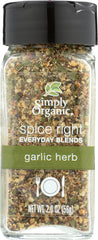 Simply Organic: Spice Right Garlic And Herb, 2 Oz