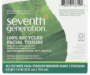 Seventh Generation: 100 Percent Facial Tissue 85 Count, 1 Ea