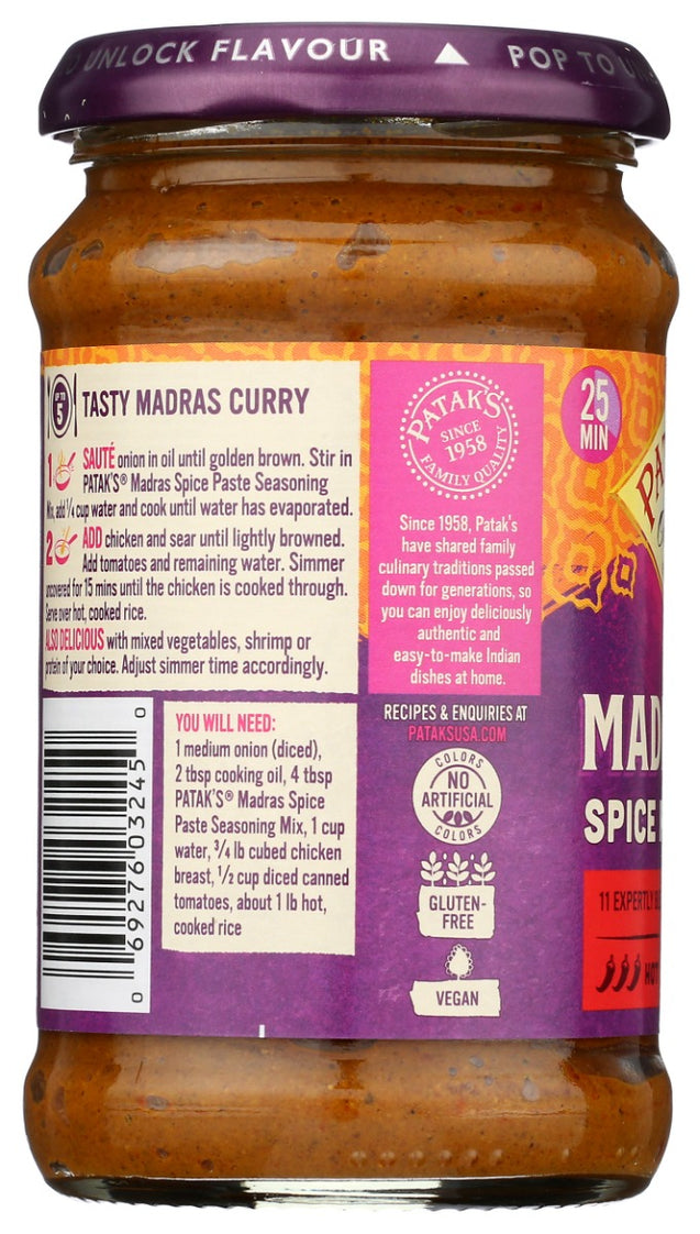 Pataks: Madras Spice Paste, 10 Oz
