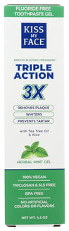 Kiss My Face: Triple Action Gel Toothpaste, 4.5 Oz