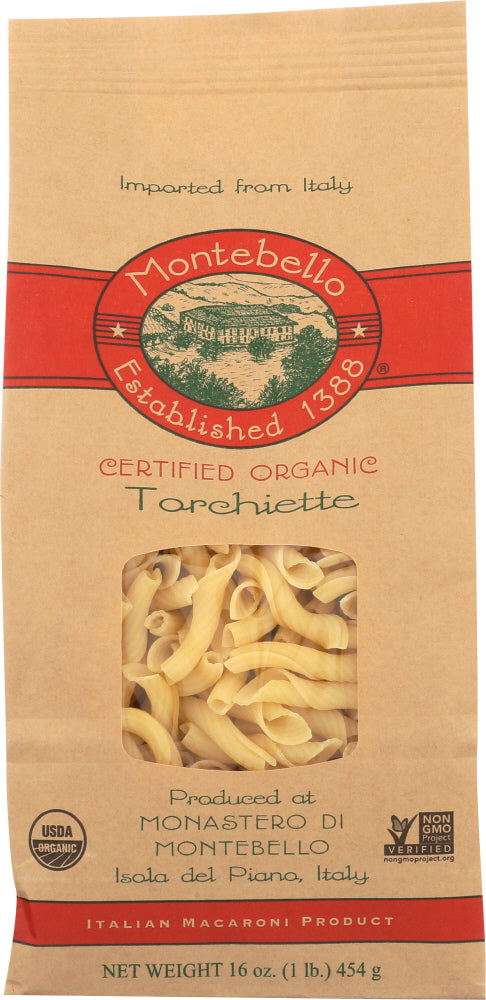 Montebello: Pasta Torchiette Organic, 16 Oz