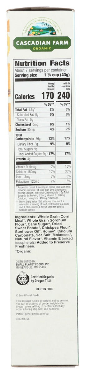 Cascadian Farm: Gluten Free Honey Vanilla Crunch Cereal, 10.5 Oz