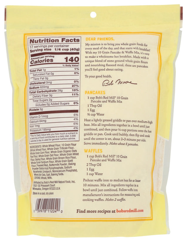 Bobs Red Mill: 10 Grain Pancake & Waffle Mix, 24 Oz