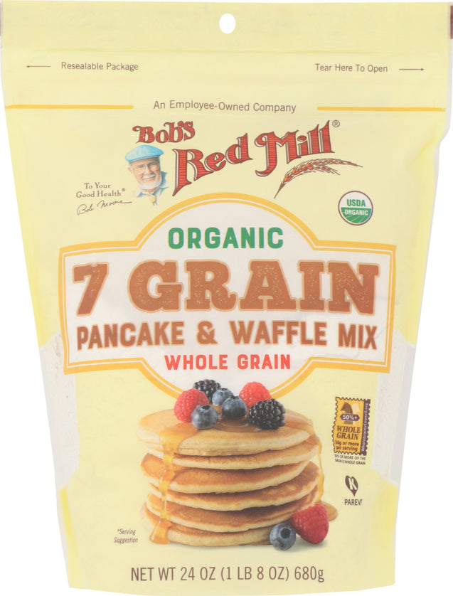 Bobs Red Mill: Organic 7 Grain Pancake & Waffle Mix, 24 Oz