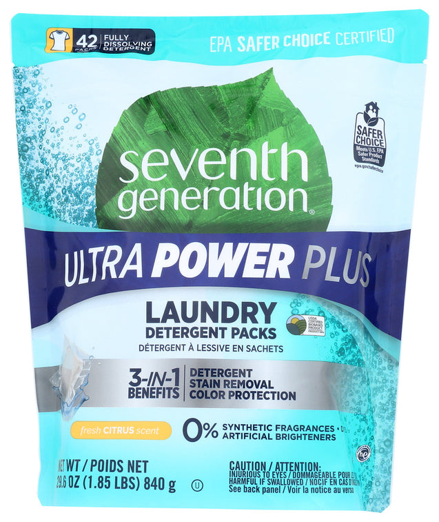 Seventh Generation: Detergent Ultra Powder Plus, 42 Ea