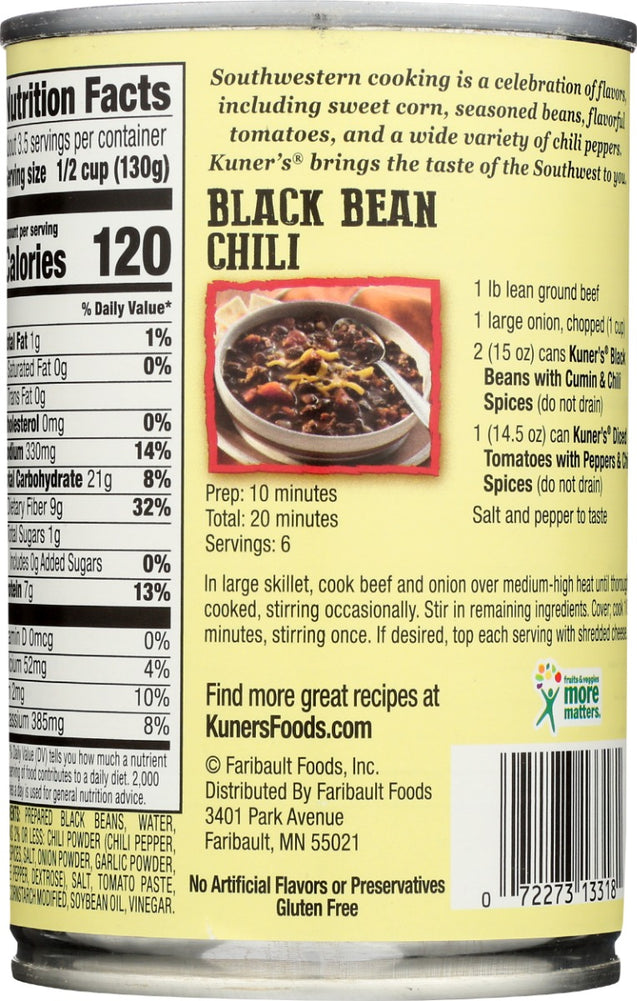 Kuners: Southwest Black Beans With Cumin & Chili Spices, 15 Oz