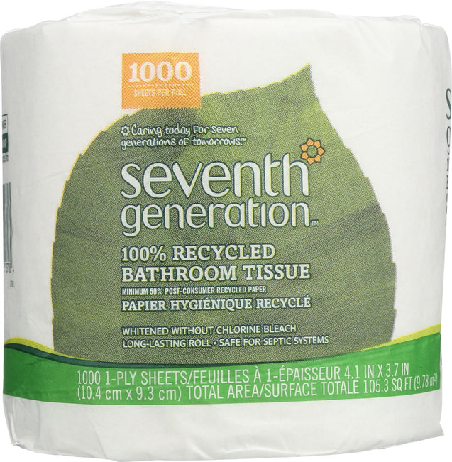 Seventh Generation: Bathroom Tissue 1 Ply 1000 Sheets Per Roll, 1 Ea
