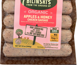 Bilinskis: Organic Apples And Honey Chicken Sausage, 12 Oz