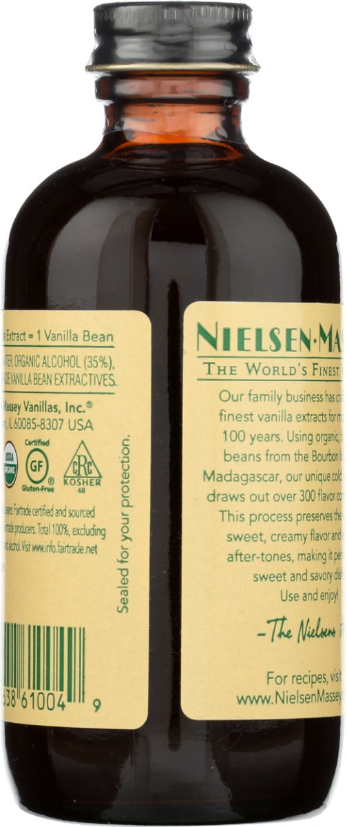 Nielsen Massey: Organic Fairtrade Madagascar Bourbon Pure Vanilla Extract, 4 Oz