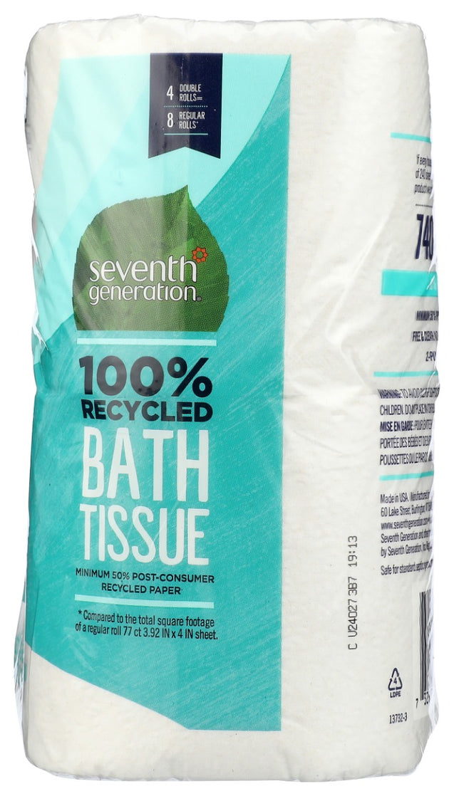 Seventh Generation: Bath Tissue 2 Ply Pack Of 4, 1 Ea