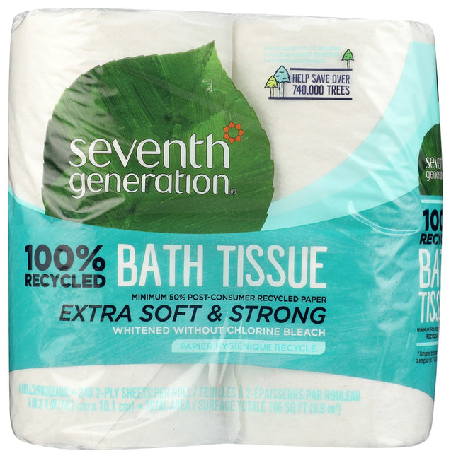 Seventh Generation: Bath Tissue 2 Ply Pack Of 4, 1 Ea