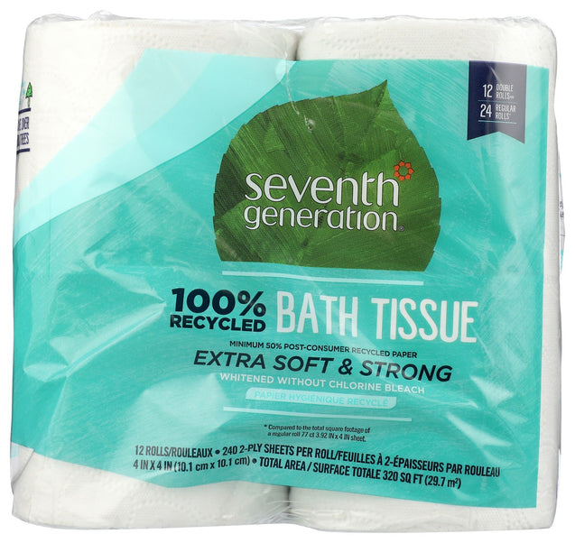 Seventh Generation: 100 Percent Recycled Bathroom Tissue 2ply 12pk, 1 Ea
