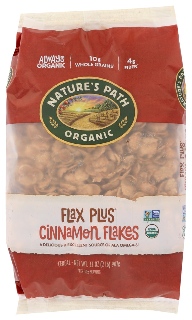Natures Path: Flax Plus Cinnamon Flakes Cereal, 32 Oz