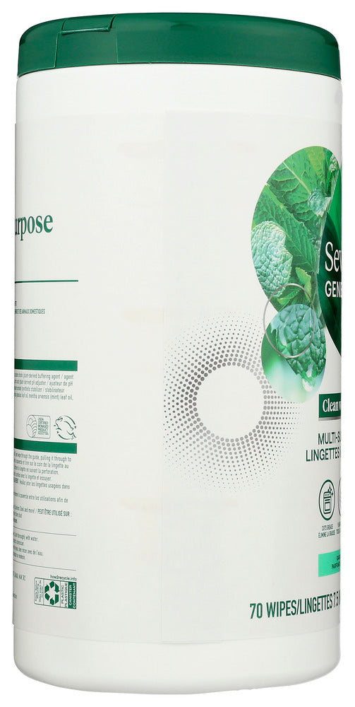 Seventh Generation: Multi Surface Wipes Garden Mint, 70 Pc