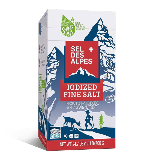 Sel Des Alpes: Iodized Fine Salt, 24.7 Oz