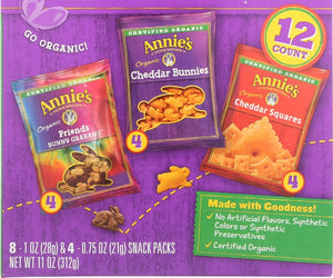 Annies Homegrown: Organic Snack Variety Pack 12ct, 11 Oz
