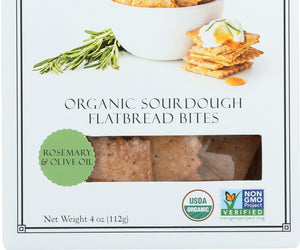Rustic Bakery: Rosemary & Olive Oil Organic Flatbread Bite, 4 Oz