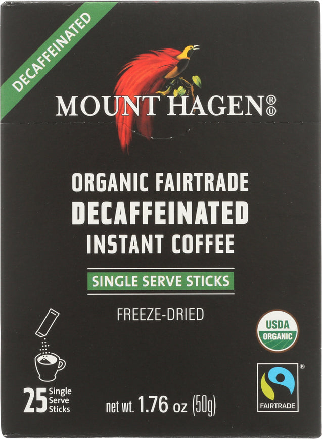 Mount Hagen: Organic Instant Decaffeinated Coffee Single Serve Sticks, 1.76 Oz