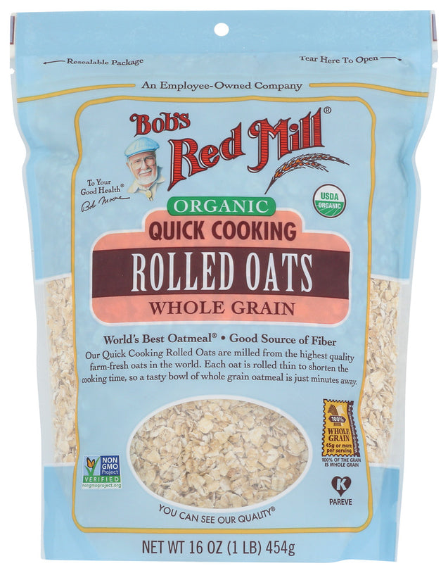 Bobs Red Mill: Organic Quick Cooking Rolled Oats, 16 Oz