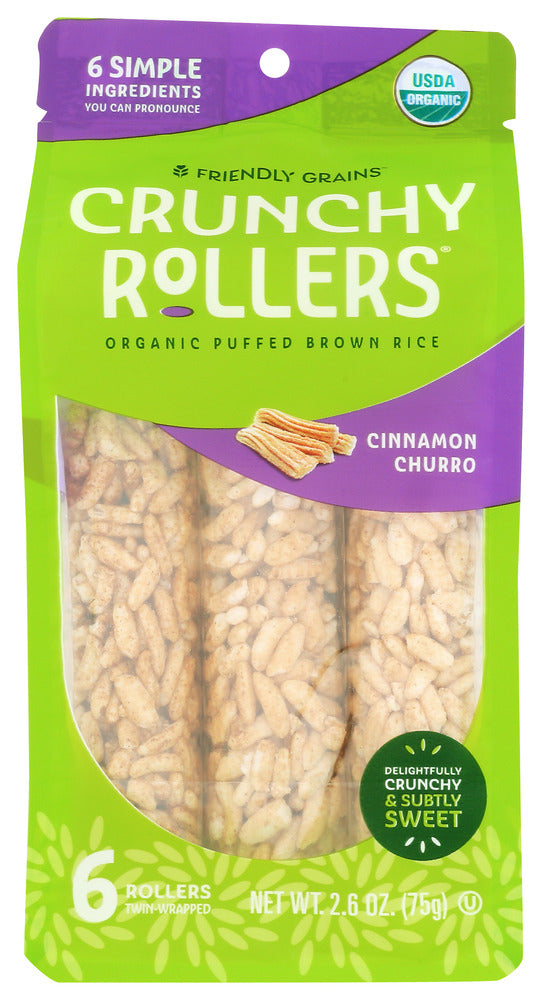 Friendly Grains: Cinnamon Churro Crunchy Rollers, 2.6 Oz