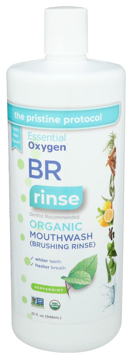 Essential Oxygen: Organic Mouthwash Peppermint, 32 Oz