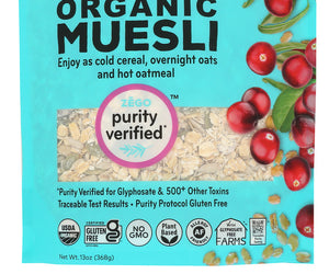 Zego: Organic Gluten Free Nut Free Muesli Apple Cranberry, 13 Oz