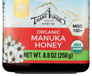 Tranzalpine: Organic Manuka Multiflower Honey Mgo 150+, 8.8 Oz