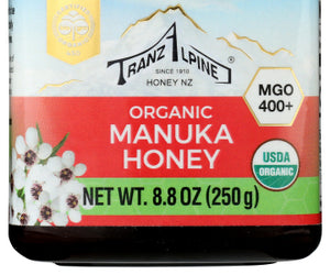 Tranzalpine: Organic Manuka Honey Mgo 400+, 8.8 Oz