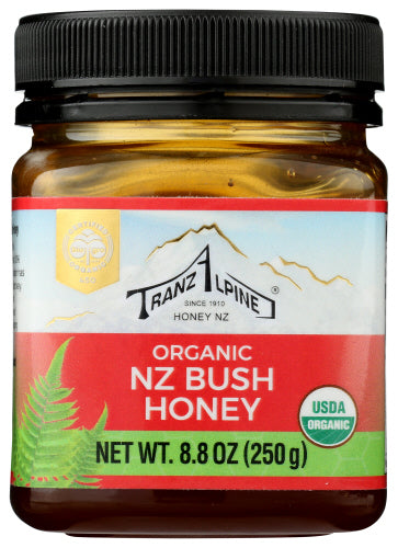 Tranzalpine: Organic Nz Bush Honey, 8.8 Oz