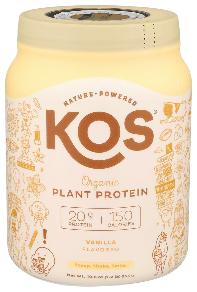 Kos: Organic Plant Protein Vanilla, 19.6 Oz