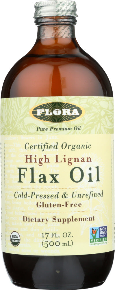 Flora Health: Organic High Lignan Flax Oil, 17 Oz