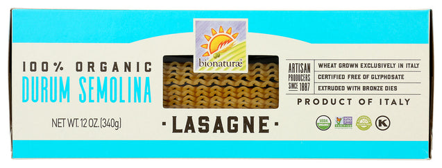 Bionaturae: 100 Percent Organic Durum Semolina Lasagne, 12 Oz